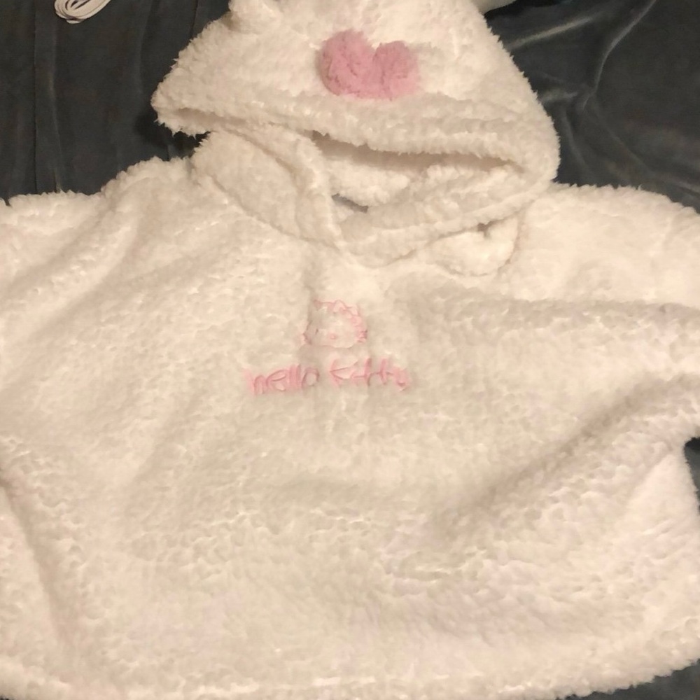 Hello Kitty Fuzzy White Hoodie